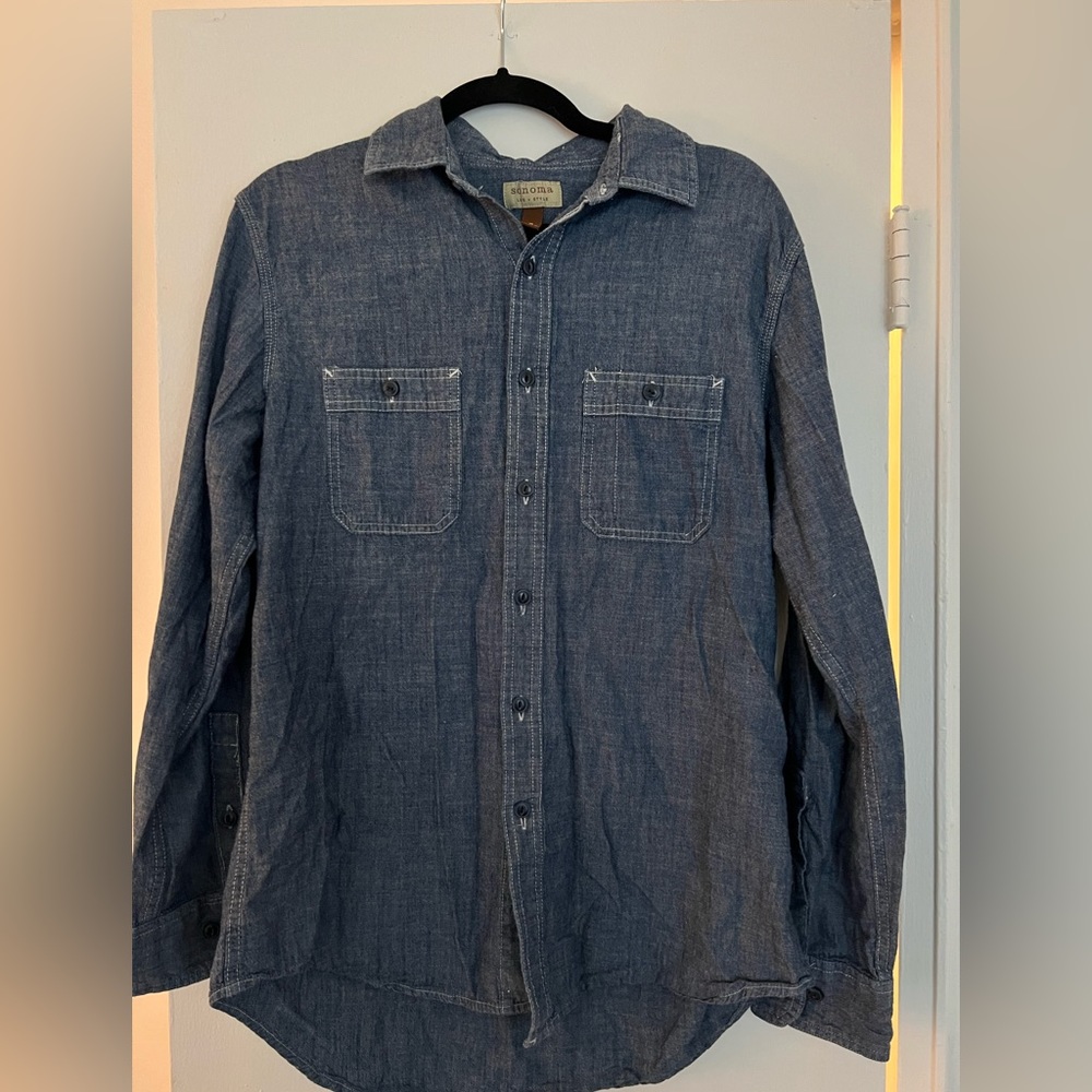 Sonoma Denim Button Down Shirt Size Medium